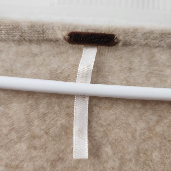 Free People Cashmere V Neck Oversized Cropped Sweater M Tan Cozycore Fall - Picture 4 of 8